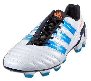 Descendencia Deformar pantalla Adidas adiPower Predator in White/Sharp Blue Metallic - Soccer Cleats 101