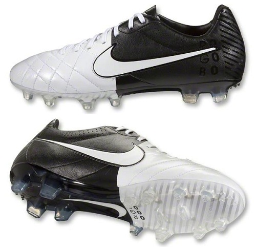 nike tiempo white black