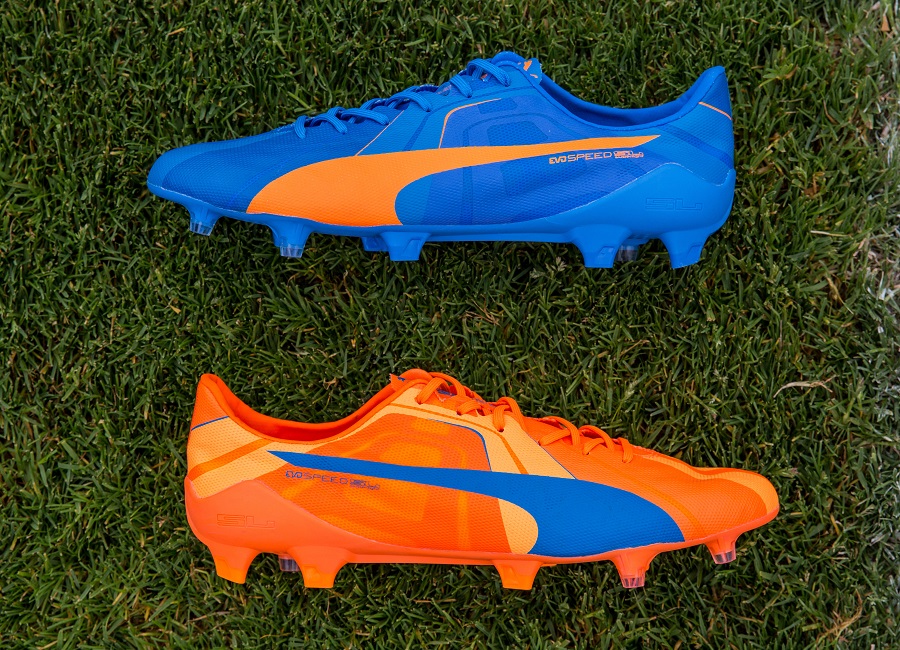 puma football boots blue and orange
